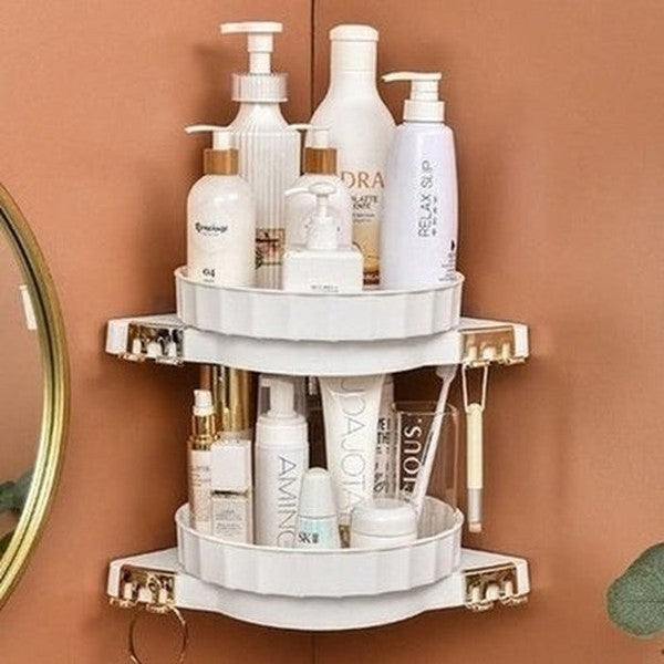 Wall-Mounted Corner Rotary Storage Shower Rack