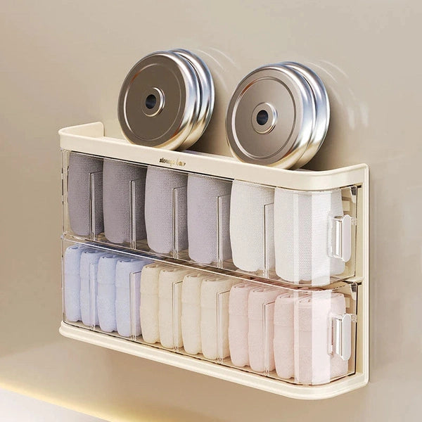 Wall-Mounted Multi-Layer Drawer Organizer Removable Clear Underwear