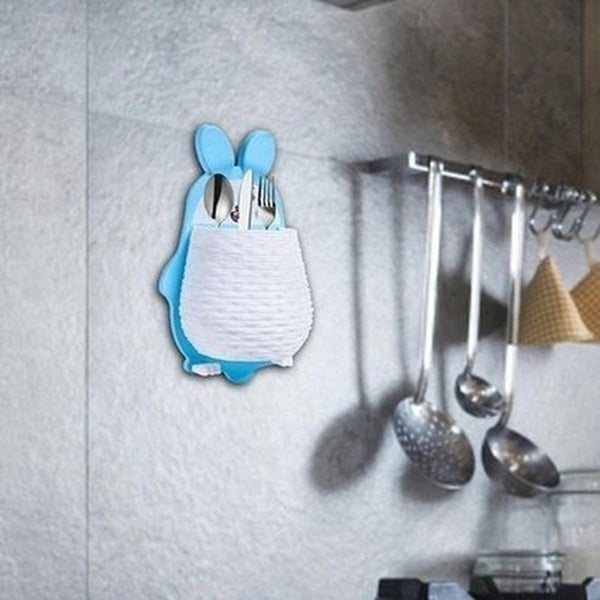 Bunny Wall Sundries Organizer Bunny Wall Organizer, Cute Bunny Shape Makeup Tool Organizer Box Wall Mounted Easy Install. Type: Storage Hooks & Racks