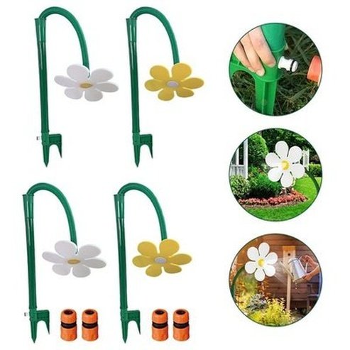 Dancing Flower Rotating Garden Sprinkler Cute Flower Crazy Rotating Sprinklers 720 Degree Rotation Funny Colorful Daisy Watering. Type: Watering Globes & Spikes