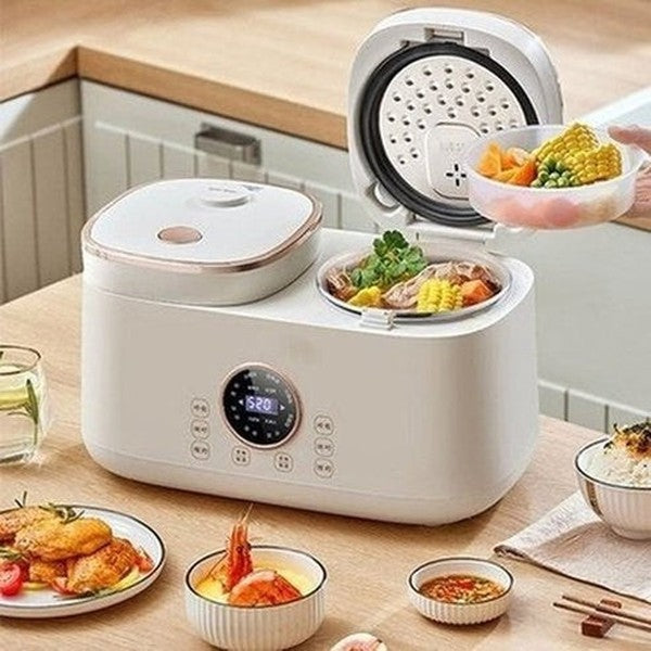 Double Gallbladder Intelligent Rice Cooker Mini Multi-function Household Double Combination Rice Cooker 3-4 People. Kitchen Appliances: Food Cookers and Steamers.