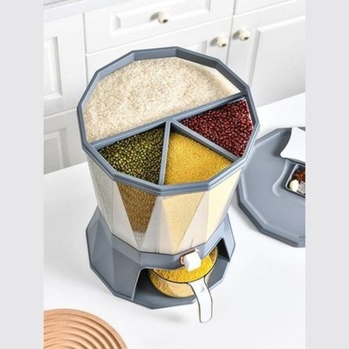 Rotating rice barrel with dosing dispenser. Rotating Rice Barrels Measuring Sub-Grate Rice Barrels Grain Dispenser. Food Storage. Type: Food Storage Containers.