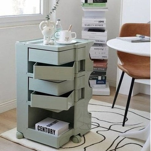 Indulge in the luxurious style of the Nordic Rotating Multilayer Bed Table, perfect for the small apartment. Decor. Furniture. Tables. Type: Nightstands.