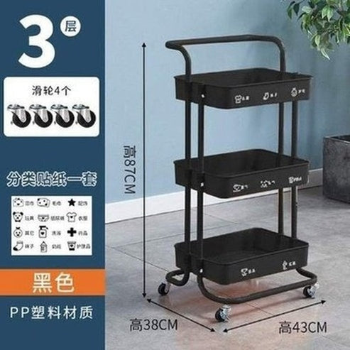 Bathroom Caddy with Standing Storage on Wheels