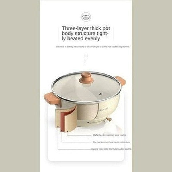 Bear Electric Hot Electric Boiling Pot 5 Liters Capacity Mandarin Duck Adjustable Fire Power Hotpot Cooker Cooking Pot. Cookware. Type: Casserole Dishes.