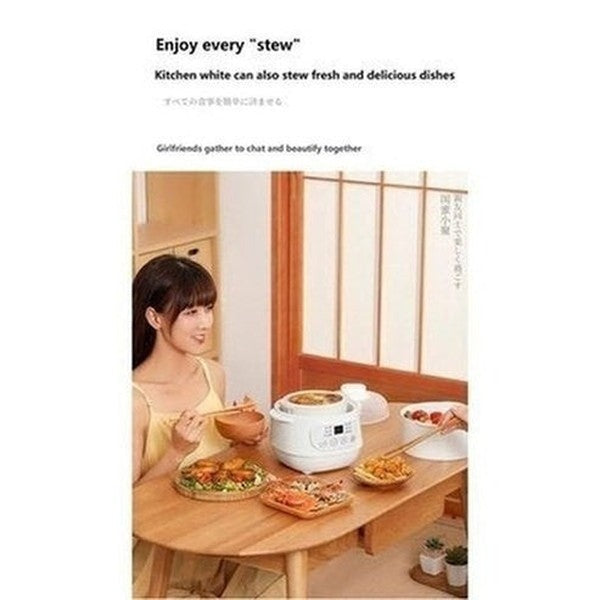 1L Mini Electric Stew Pot Ceramic Healthy Bird's Nest Electric Stew Cup Household Waterproof Multi-function Small Pot. Kitchen Appliances: Food Cookers ans Steamers.