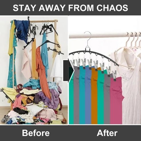 Space-Saving Closet Organizer with 10 Clips