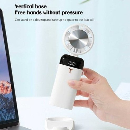 USB Portable Small Fan Digital Display 3W 1200/3600mAh Air Cooling Fan Mini 3-speed Wind Mute Detachable Base for Travel. Climate Control Appliances. Type: Fans.