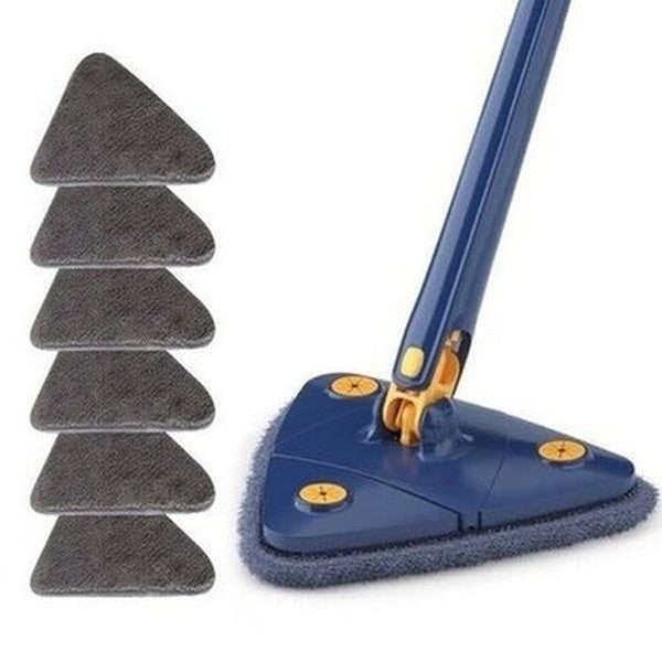 360° Rotary Triangular Shaped Self-Wringing Floor Mop, Upgrade Extendable Cleaning Mop, Reusable Spin Mop, For Floor, Ceiling, Wall, Car Window. Household Cleaning