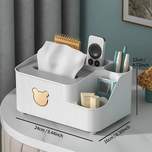 Multifunctional Tissue Box Holder with Phone Stand | Desktop Organizer