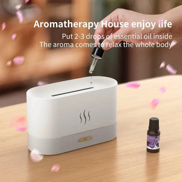 Flame Essential Oil Diffuser – 7 Color-Changing Effects