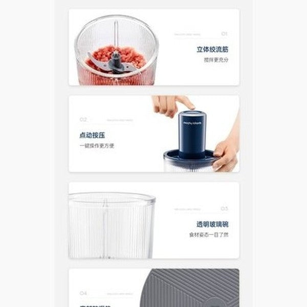 XIAOMI MORPHY RICHARDS Electric Meat Grinder High Speed Food Processor 220V Multifunction Vegetables Chopper With 4 Bowls. Type: Food Grinders & Mills