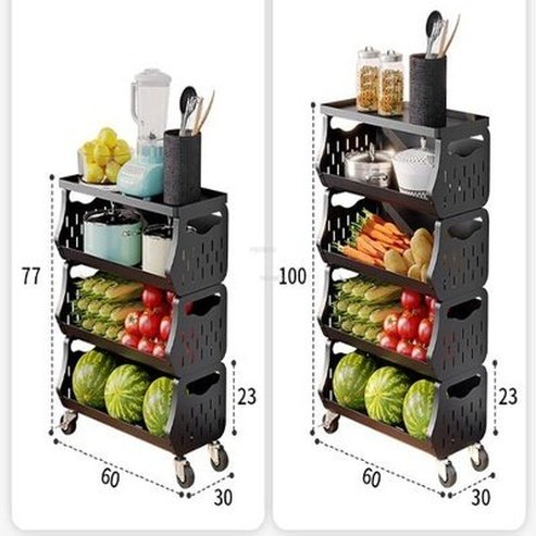 Modern Metal Kitchen Trolleys Simple Wheeled Cart