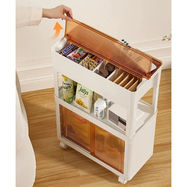 Tier Kitchen Basket Rolling Cart, Utility Cart on Wheels