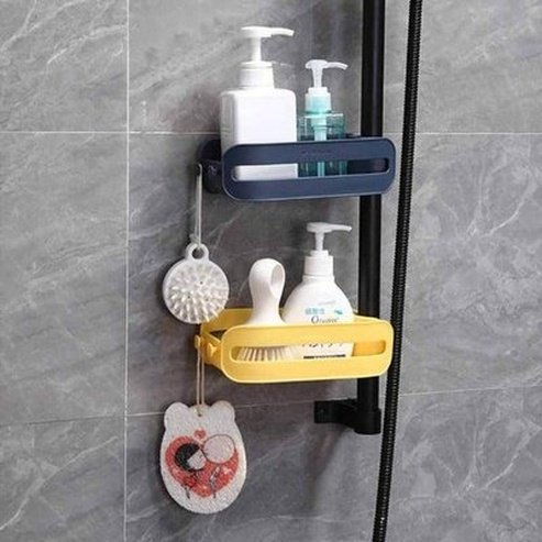 Hanging Plastic Kitchen Faucet Sponge Holder. Kitchen sink organize drying rack sponge holder. Shower Soap Drainer Shelf Basket, Bathroom Water Pipe Shelf.