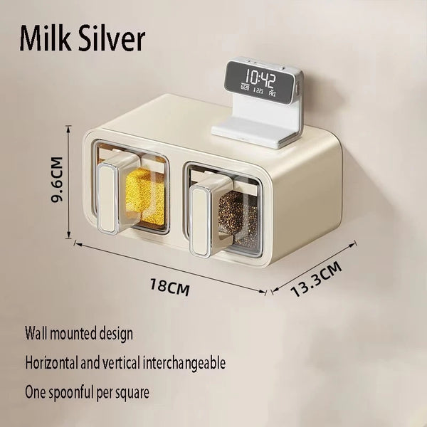 Wall-mounted Kitchen Salt Condiment Storage Box Seasoning Jar Set