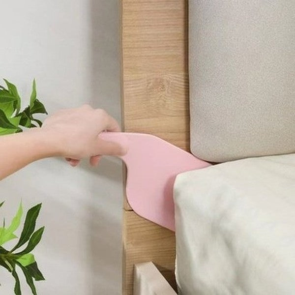 Quick and Easy Bed Making Mattress Raiser, Ergonomic Mattress Wedge Raiser, Bed Making Tool. Material: Plastic. Color: Pink. Product Type: Home Decor