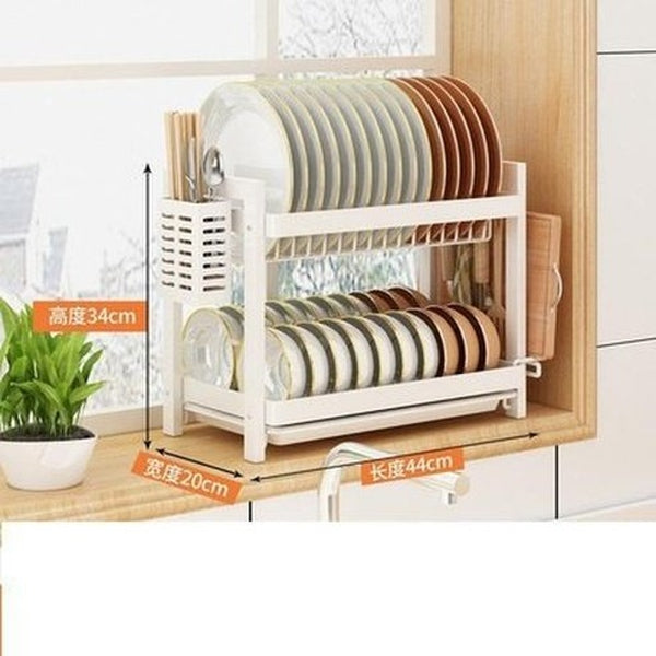 Multi-functional Pantry Kitchen Counter Shelf Organizer Dish Drainer Tableware Drainboard Bowl Plate Drying Rack Spice Storage. Type: Dish Racks & Drain Boards