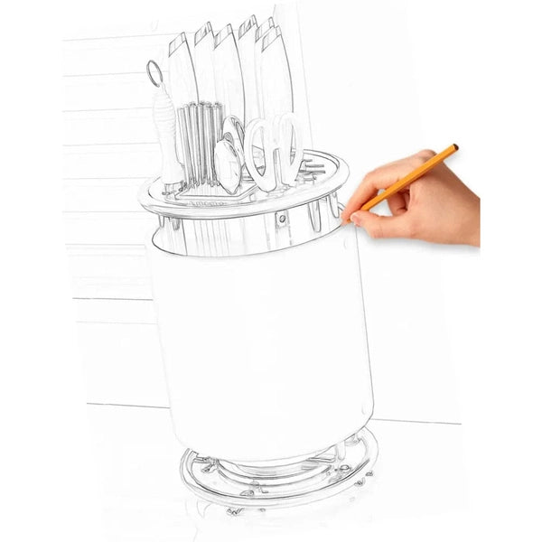 Rotating Knife Holder, Shelf, Kitchen Countertop Chopstick Cage, Knife Holder