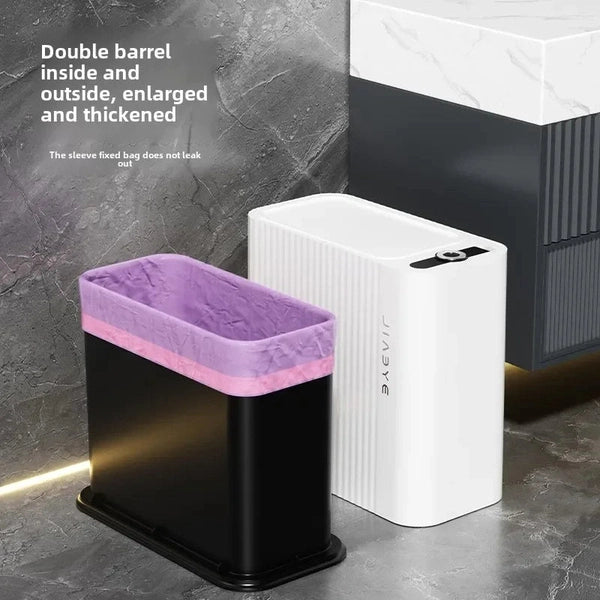 Nordic Multi-functional Trash Can, Covered Slim Trash Can with One-Touch Lid for Bathroom