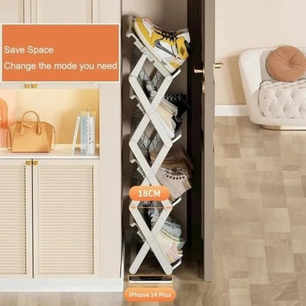 Foldable X-Shaped Shoe Rack