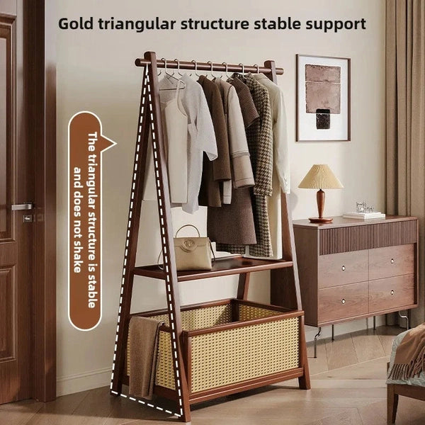 Simple Floor Standing Clothes Rack – Bedroom Clothing Hanger
