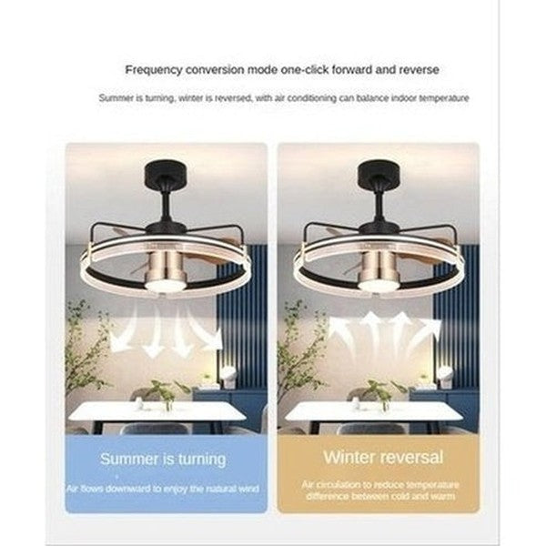 RC Ceiling Fan Lamp LED Three-color Lighting Integrated Fan Lamp Frequency Conversion Mute Modern Household Ceiling Fan Lamp. Decor: Lamps.