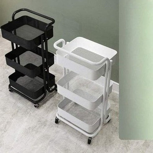 Bathroom Caddy with Standing Storage on Wheels