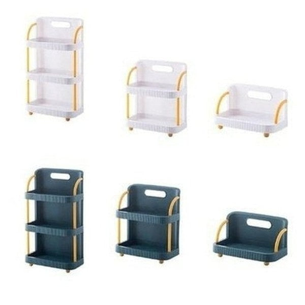 Countertop Storage Rack Freestanding Organizer 1/2/3 Tier Standing Shelf for Home Kitchen Bathroom Spice Makeup Cosmetic. Household Storage Containers.