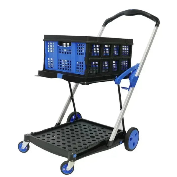 Plastic Foldable Hand Truck, Aluminum Portable Folding Cart Trolley