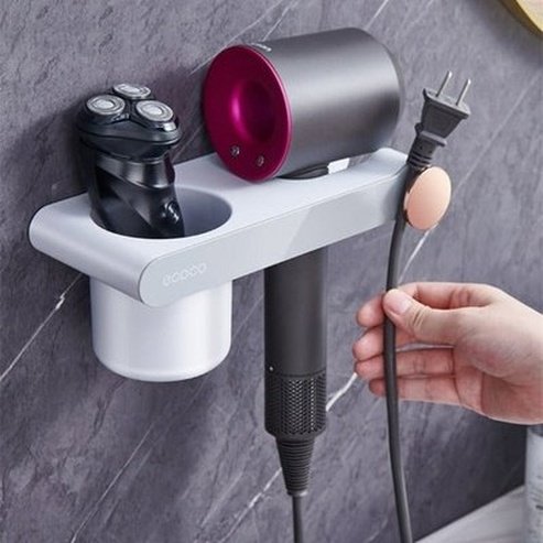 ECOCO Hair Dryer Holder Curling Iron Shelf