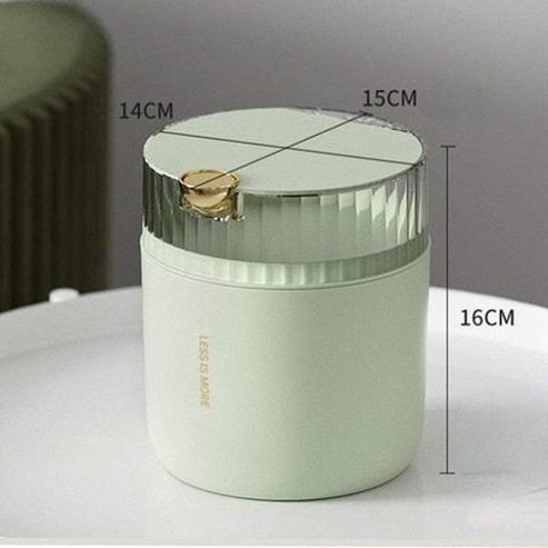 Push-button Opening Desktop Trash Can With Lid