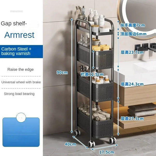 Nordic Kitchen Storage Cart with Wheels