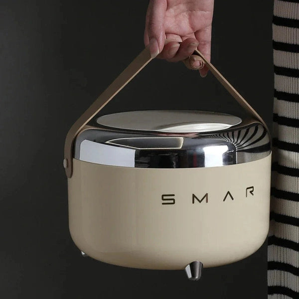 Mini Trash Can with Lid, Office Wastebasket, Creative Storage Bucket