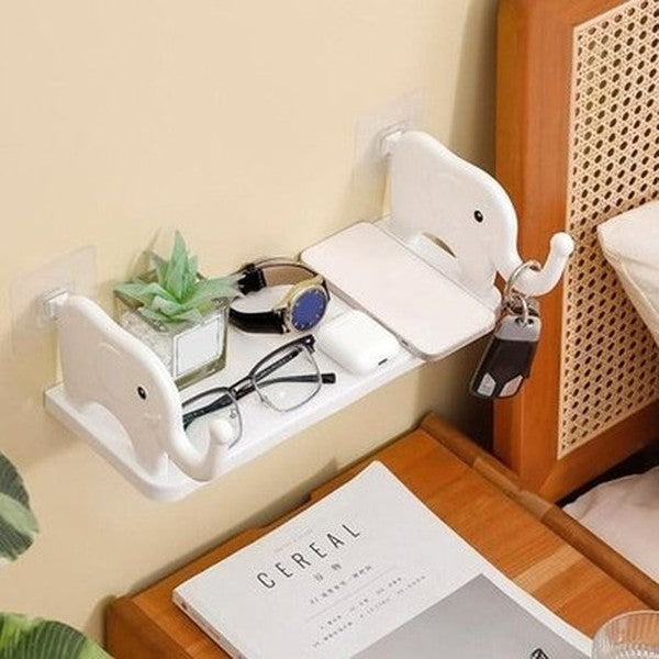 Cartoon Elephant Wall Mount Shelf Strong Load Bearing Wall Mounted Small Elephant Multifunctional Wall Hanging Spice Organizer. Bathroom Accessory Mounts