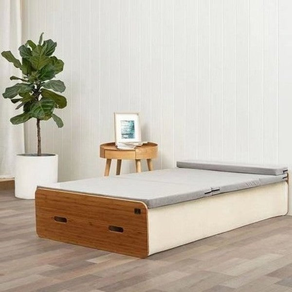 Expandable Durable Pressboard Cardboard Bed Creative Kraft Paper Folding Bed Bedroom Furniture Single Folding Guest Bed Folding Bed With Thick Memory Foam