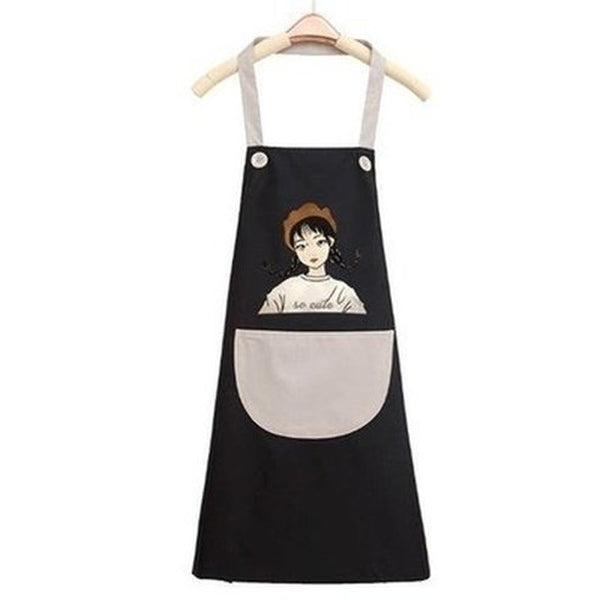 Hand wipes waterproof and oil proof household kitchen fashion apron Japanese household chores large adult women's work clothes