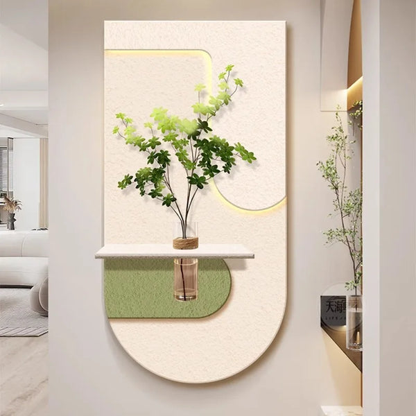 Modern Green Plant Decorative Murals, High-End Wall Lights in Corridors