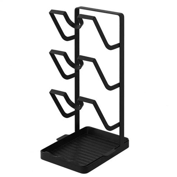 Kitchen Pot Lid Rack | 3-Tier Holder with Drain Tray | Cabinet Organizer