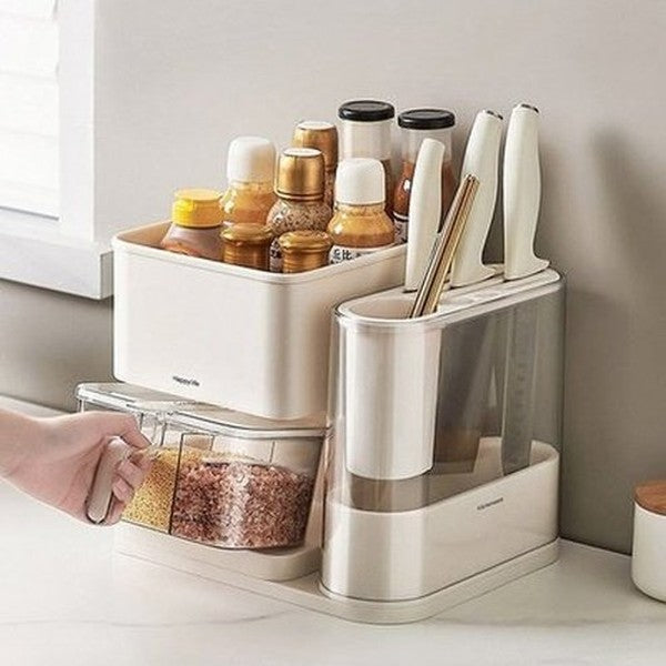 Kitchen Storage Rack Seasoning Jar Storage Rack Multifunctional Cutlery Organizer Knife Spoon Fork Holder Shelf. Kitchen Organizers: Knife Blocks and Holders.