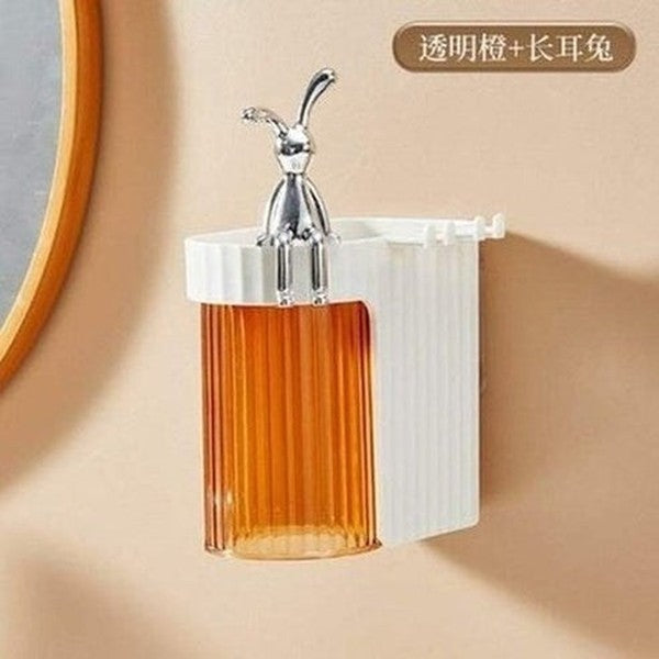 Wall-mounted Magnetic Mouthwash Cup Toothbrush Rack