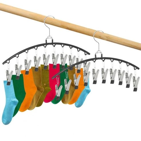 Space-Saving Closet Organizer with 10 Clips