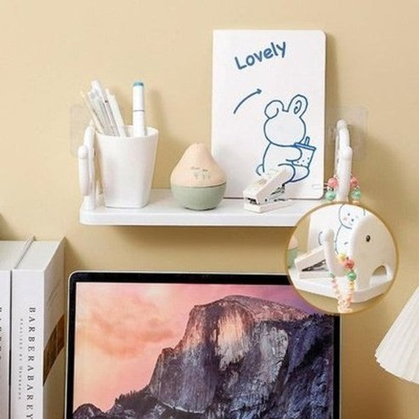 Cartoon Elephant Wall Mount Shelf Strong Load Bearing Wall Mounted Small Elephant Multifunctional Wall Hanging Spice Organizer. Bathroom Accessory Mounts