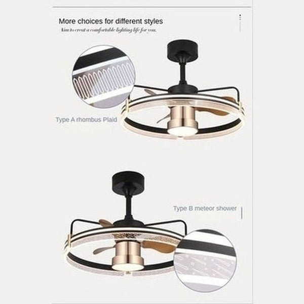 RC Ceiling Fan Lamp LED Three-color Lighting Integrated Fan Lamp Frequency Conversion Mute Modern Household Ceiling Fan Lamp. Decor: Lamps.