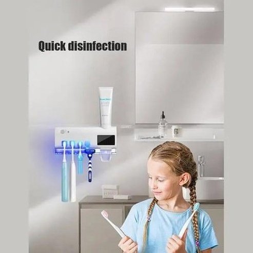 xiaomi youpin uv toothbrush holder toothpaste dispenser solar energy bathroom toothbrush storage box. bathroom accessories: toothbrush holders. brand: xiaomi