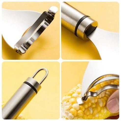 Stainless steel corn thresher, peeler and peeler