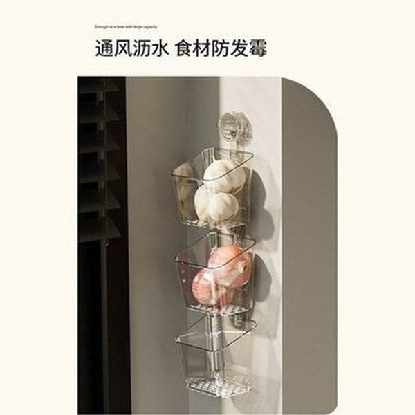 Wall Hanging Home Sundries Suction Cup Storage Basket, Storage Rack, Kitchen Wall Mounted Storage Device, No Punching Ginger. Type: Household Storage Containers.