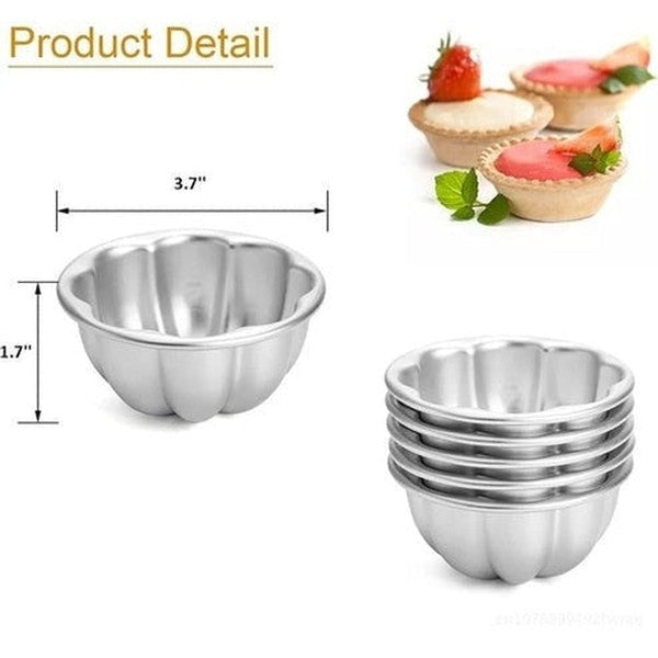 6-Pack Aluminum Alloy Nonstick Baking Molds for Pudding, Jelly & More