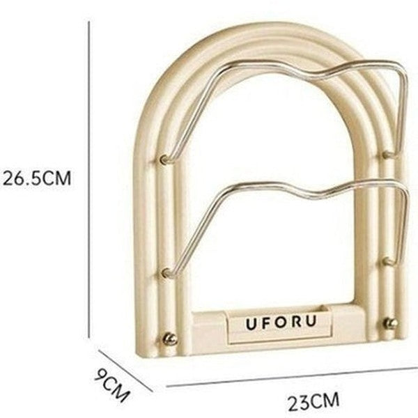 Practical Wall Hanging Pot Cover Rack for Kitchen Organization
