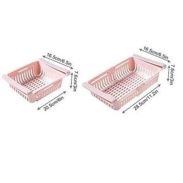 Expandable Food Organizer Basket For Refrigerator Shelf
